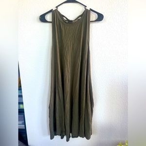 Green casual midi t-shirt dress